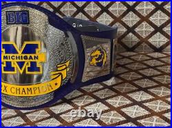 Michigan Championship Belt-Custom Wrestling Style-Nickel plated 2mm Brass On