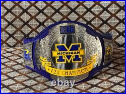 Michigan Championship Belt-Custom Wrestling Style-Nickel plated 2mm Brass On