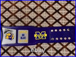 Michigan Championship Belt-Custom Wrestling Style-Nickel plated 2mm Brass On