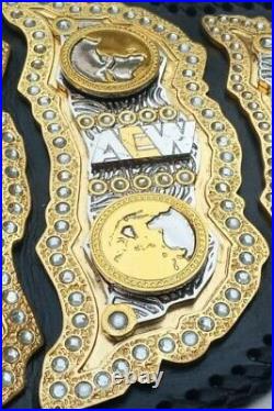 NEW AEW championship belt replica, 4 layer, 4mm in zinc Plates, Cow Leather