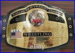 NEW NWA WORLD Heavyweight Championship Wrestling TITLE Belt 4mm Gold Adult