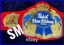 NEW Pabst Blue Ribbon Championship belt Adult Size Replica 2mm ZINC