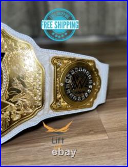 NEW World Heavy Weight Championship Replica Title Belt White Strap 2mm Brass