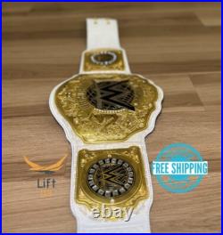 NEW World Heavy Weight Championship Replica Title Belt White Strap 2mm Brass