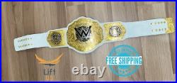 NEW World Heavy Weight Championship Replica Title Belt White Strap 2mm Brass