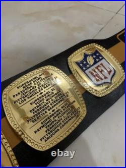 NFL Pittsburgh Steelers championship belt, 8x World Champion, 4mm zinc, Gold plated NFL Pittsburgh Steelers championship belt, 8x World Champion, 4mm zinc, Gold plated