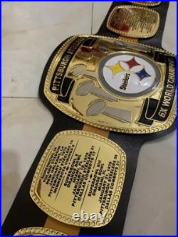 NFL Pittsburgh Steelers championship belt, 8x World Champion, 4mm zinc, Gold plated NFL Pittsburgh Steelers championship belt, 8x World Champion, 4mm zinc, Gold plated