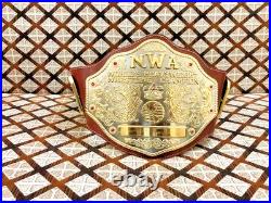 NWA BIG GOLD Championship Title belt Belt Multi Layered 8mm Zinc 3D NEW