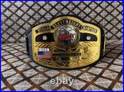 NWA DOMED GLOBE WORLD HEAVYWEIGHT CHAMPIONSHIP BELT ADULT SIZE 4MM ZINC On