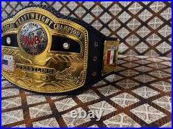 NWA DOMED GLOBE WORLD HEAVYWEIGHT CHAMPIONSHIP BELT ADULT SIZE 4MM ZINC On