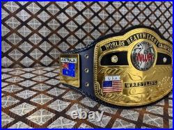 NWA DOMED GLOBE WORLD HEAVYWEIGHT CHAMPIONSHIP BELT ADULT SIZE 4MM ZINC On