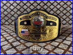 NWA DOMED GLOBE WORLD HEAVYWEIGHT CHAMPIONSHIP BELT ADULT SIZE 4MM ZINC On