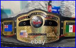 NWA Domed Globe World Heavyweight Wrestling Championship Replica Tittle Belt 4MM NWA Domed Globe World Heavyweight Wrestling Championship Replica Tittle Belt 4MM