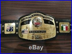 NWA Domed globe wrestling championship replica belt adult size metal plates