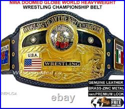 NWA Doomed Globe World Heavyweight Championship Replica Title Belt 4mm Zinc New