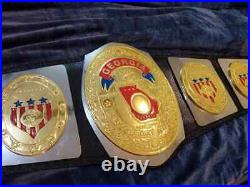 NWA Georgia Heavyweight Wrestling Championship Leather Belt Dual Layers