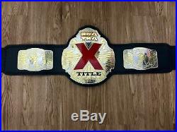 NWA TNA X Title championship wrestling belt. Dual plated
