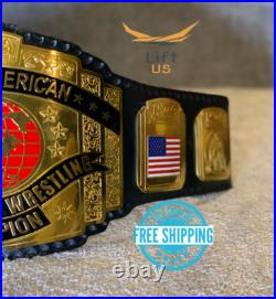 NWA USA North America Wrestling Championship Belt Replica Leather Belt 2MM Brass