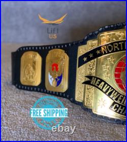 NWA USA North America Wrestling Championship Belt Replica Leather Belt 2MM Brass