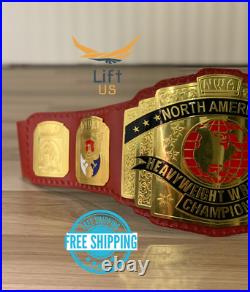 NWA USA North America Wrestling Championship Belt Replica Leather Belt 2MM Brass