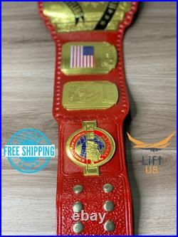 NWA USA North America Wrestling Championship Belt Replica Leather Belt 2MM Brass