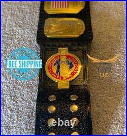 NWA USA North America Wrestling Championship Belt Replica Leather Belt 2MM Brass