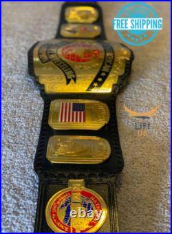 NWA USA North America Wrestling Championship Belt Replica Leather Belt 2MM Brass