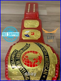 NWA USA North America Wrestling Championship Belt Replica Leather Belt 2MM Brass