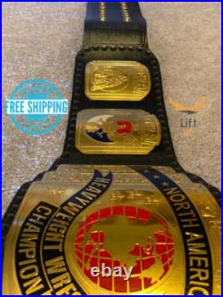 NWA USA North America Wrestling Championship Belt Replica Leather Belt 2MM Brass