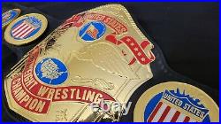 NWA United States Championship. 4mm Zinc Plates. Genuine Leather Strap
