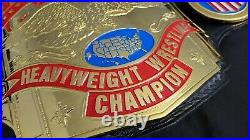 NWA United States Championship. 4mm Zinc Plates. Genuine Leather Strap