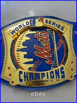 NewYork Mets Superbowl Championship Leather title custom belt Adult size 2mm 4mm