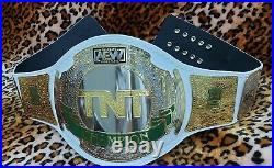 New AEW TNT Wrestling Championship Belt 2mm brass plates soft leather strap