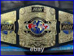 New Aew International Championship Belt Wrestling Title Replica 2mm Brass New Aew International Championship Belt Wrestling Title Replica 2mm Brass