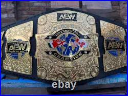 New Aew International Championship Belt Wrestling Title Replica 2mm Brass New Aew International Championship Belt Wrestling Title Replica 2mm Brass
