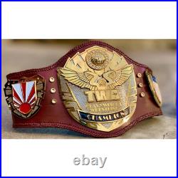 New CUSTOM TWA Double Lawyer Championship Wrestling 4mm Zinc Belt Deep engraving