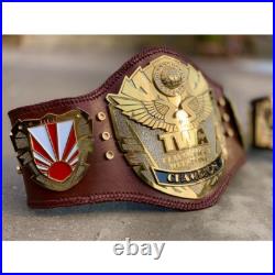 New CUSTOM TWA Double Lawyer Championship Wrestling 4mm Zinc Belt Deep engraving