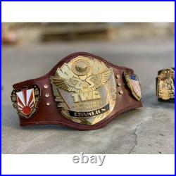 New CUSTOM TWA Double Lawyer Championship Wrestling 4mm Zinc Belt Deep engraving