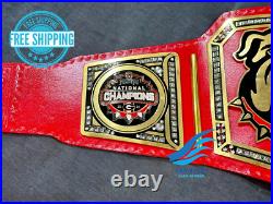 New GEORGIA BULLDOG NATIONAL CHAMPIONSHIP BELT Adult size 2mm Brass Plate Red