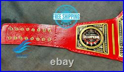 New GEORGIA BULLDOG NATIONAL CHAMPIONSHIP BELT Adult size 2mm Brass Plate Red