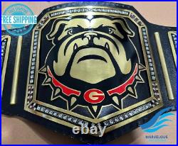 New GEORGIA BULLDOG NATIONAL CHAMPIONSHIP BELT Adult size 2mm Brass Plates