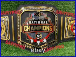 New GEORGIA BULLDOG NATIONAL CHAMPIONSHIP BELT Adult size 2mm Brass Plates