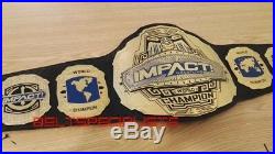New Impact World Championship Adult Size 2mm Chrome Leather Replica Belt Brass