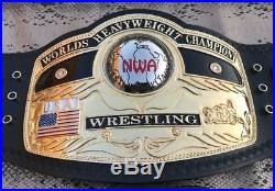 New NWA WORLD HEAVYWEIGHT Championship Title Belt 24K Gold Plated Zinc Plates