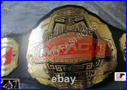 New Red Tna Impact World Championship Chrome Leather Belt 2mm Plates