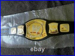 New Replica WWE Championship W Spinner Title Belt Brass Metal Golden Plated