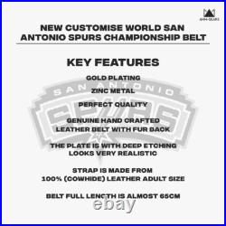 New Spurs Championship Belt Adult Size Genuine Leather