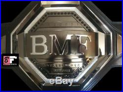 New Ufc Bmf Championship Zinc Plates Title Leather Belt, Ufc 244 Mma, Adult Size
