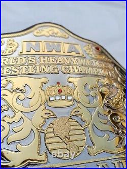 Nwa Big Gold Heavyweight Championship Belt Replica, 4mm Zinc Plates, Dual Plating
