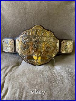 Nwa Big Gold World Heavyweight Championship Wrestling Title Belt & Stand Wwe